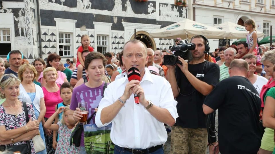 Karel Voříšek v Mikulově mezi diváky